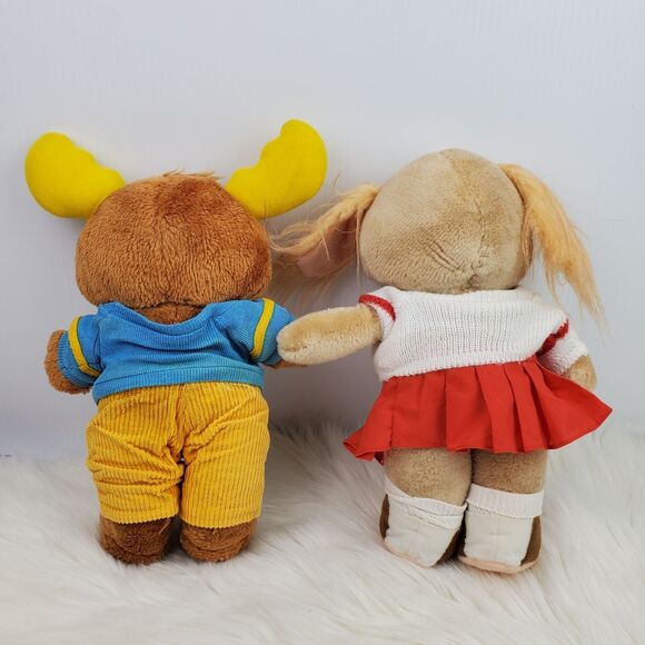 Vtg 1984 Tomy The Get Along Gang Dotty Dog Cheerleader Montgomery Moose Plush - Picture 2 of 10